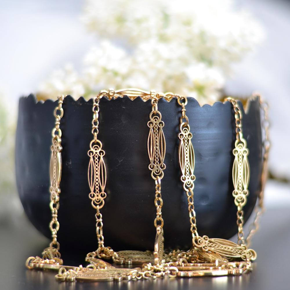 French Art Nouveau 18 Karat Yellow Gold Art Nouveau Long Necklace - Picture 8 of 16